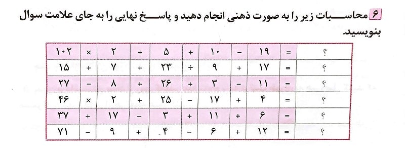 محاسبات ذهنی افزایش تمرکز